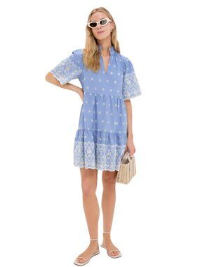 Tuckernuck Chambray Embroidered Crawford Dress X Large